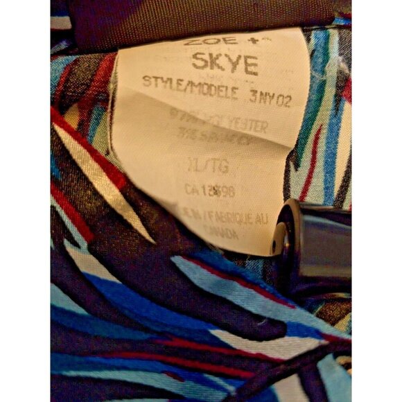 Zoe Skye Blouse Top Womens XL Ruffles Keyhole Sleeveless Blue Romantic Satiny - Picture 6 of 6